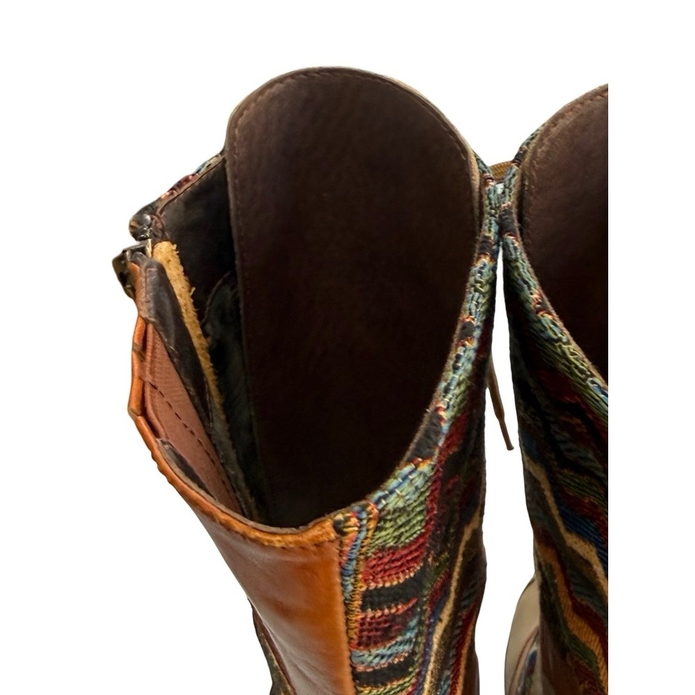 Stylish Multi-Color Women's Heeled Boots - Orange Accent - Picture 12 of 15